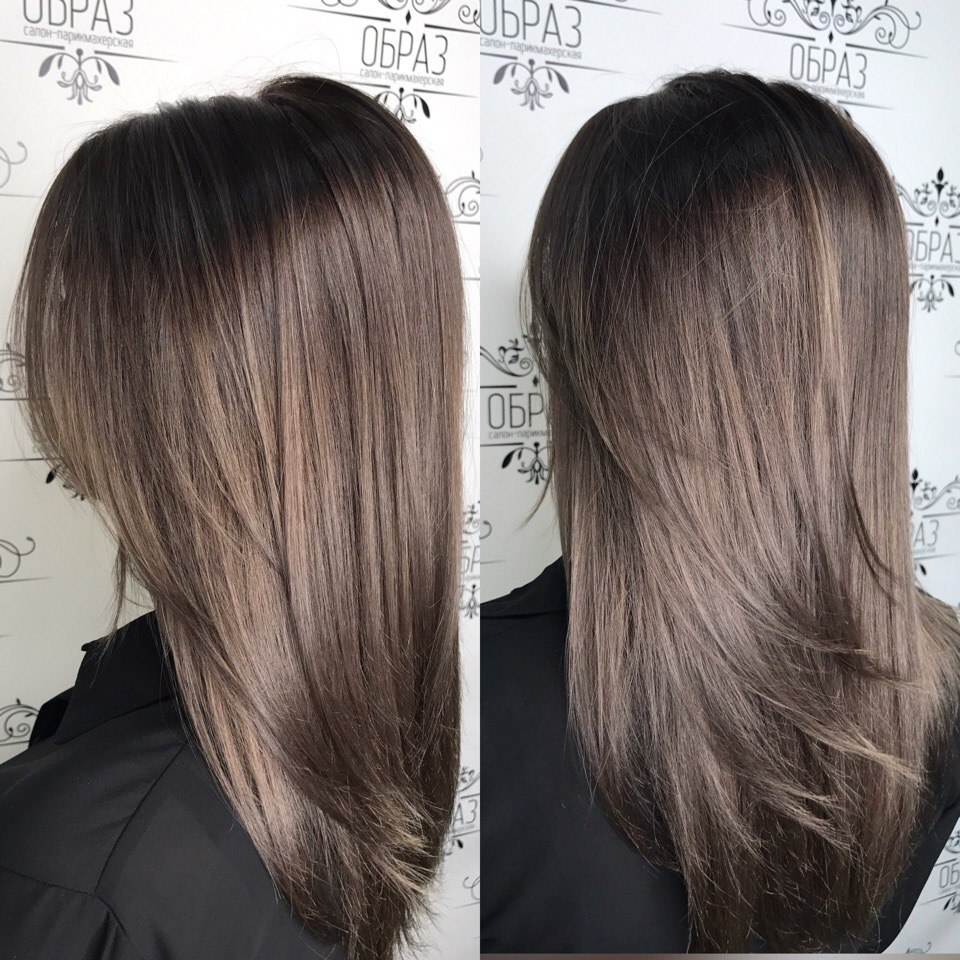 Фото пепельный коричневый цвет волос фото до и после